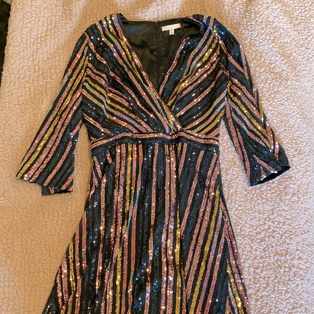 Striped sequin dress